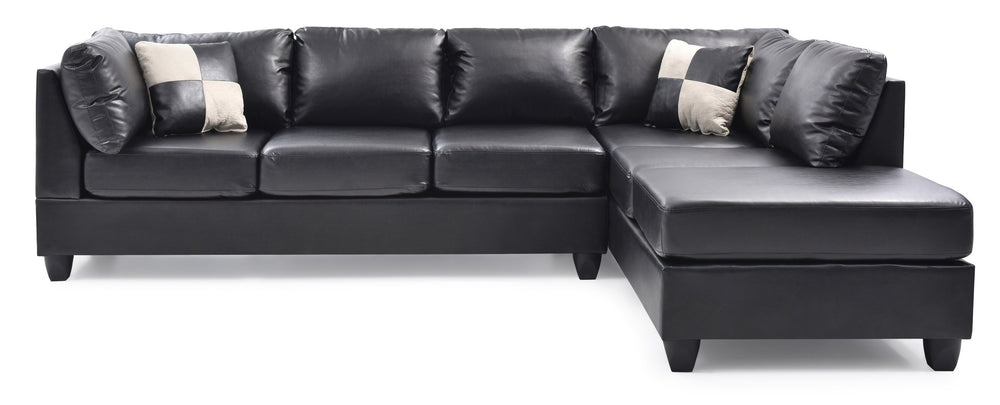 English Elm Malone G643B-Sc Black Sectional Sofa – Modern Comfort, Modular Design & Easy-Clean Pu Upholstery B078S00064