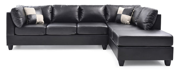 English Elm Malone G643B-Sc Black Sectional Sofa – Modern Comfort, Modular Design & Easy-Clean Pu Upholstery B078S00064