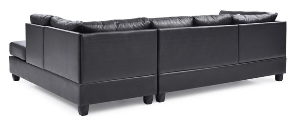 English Elm Malone G643B-Sc Black Sectional Sofa – Modern Comfort, Modular Design & Easy-Clean Pu Upholstery B078S00064