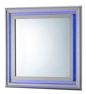 English Elm Lorana Silver Champagne Led Mirror With Textured Croc Finish – Modern Bedroom Focal Point, 41" W B078108359