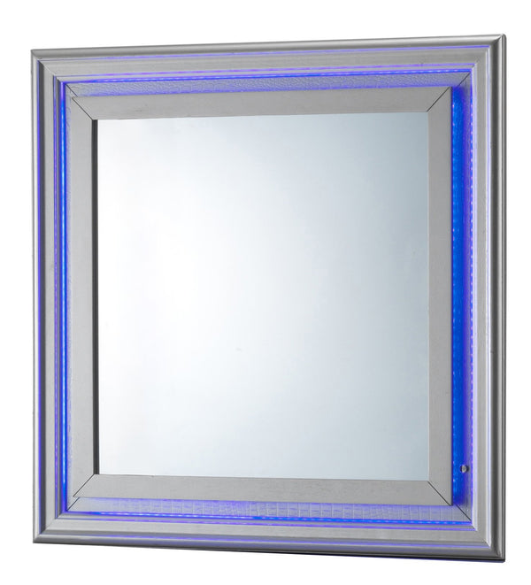 English Elm Lorana Silver Champagne Led Mirror With Textured Croc Finish – Modern Bedroom Focal Point, 41" W B078108359