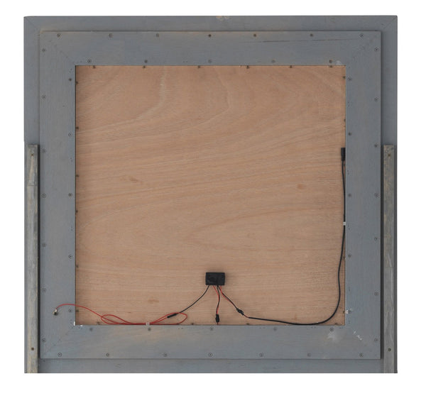 English Elm Lorana Silver Champagne Led Mirror With Textured Croc Finish – Modern Bedroom Focal Point, 41" W B078108359