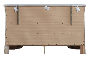 English Elm Lorana Silver Champagne Croc Textured Chest with Generous Storage, Sleek Wood Veneer Design Champagne 37 L x 59 W x 18 H B078108362