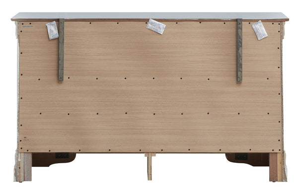 English Elm Lorana Silver Champagne Croc Textured Chest with Generous Storage, Sleek Wood Veneer Design Champagne 37 L x 59 W x 18 H B078108362