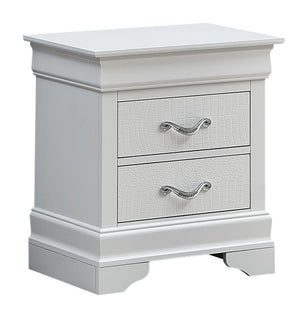 English Elm Elegant Transitional Nightstand with Two Spacious Drawers, Silver Champagne Finish, No Assembly Needed, Durable Design Champagne 28 L x 23 W x 18 H B078108365