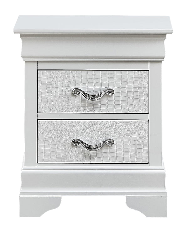 English Elm Elegant Transitional Nightstand with Two Spacious Drawers, Silver Champagne Finish, No Assembly Needed, Durable Design Champagne 28 L x 23 W x 18 H B078108365