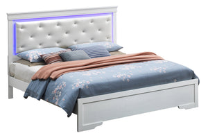English Elm Transitional Full Bed in Champagne Finish — Durable Particleboard Frame, Timeless Style, Easy Assembly B078S00454