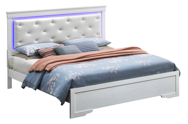 English Elm Transitional Full Bed in Champagne Finish — Durable Particleboard Frame, Timeless Style, Easy Assembly B078S00454