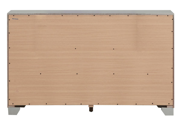 English Elm Madison Glam Dresser with Croc-Textured Embossed Wood, Mirror Accents & Jeweled Handles for Luxe Decor Champagne 20 L x 62 W x 38 H B078108367