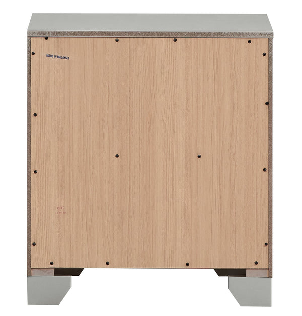 English Elm Elegant Transitional Nightstand with Two Spacious Drawers, Silver Champagne Finish, No Assembly Needed, Durable Design Champagne 20 L x 26 W x 28 H B078108369