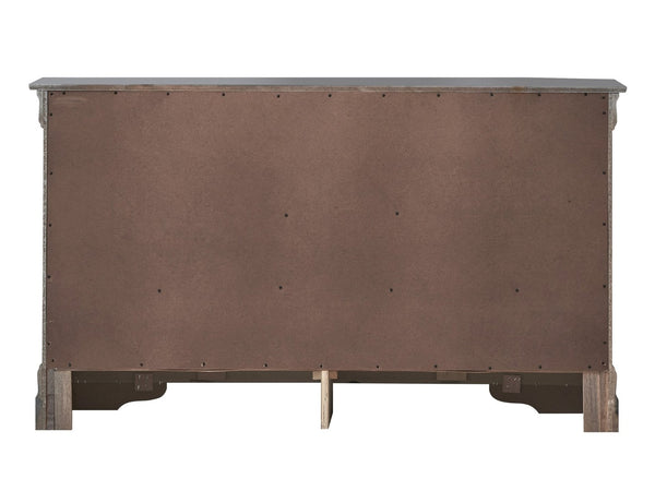 English Elm Verona G6702-D Dresser - Sleek Metallic Black With Silver-Champagne "X" Motif & Spacious Storage Solutions B078108374-GIGA