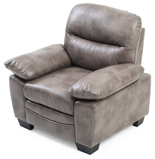English Elm Marta PU Accent Chair with Pocket Coil Seating, Cozy Faux Leather, Removable Back for Easy Move Gray 15.9 L x 38.2 W x 32.9 H B078108382