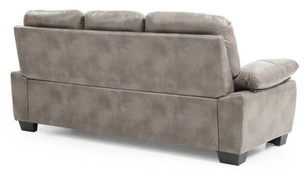 English Elm Glory Marta G674-S Sofa with Pocket Coil Seating, 78"W PU Leather, Durable Comfort & Stylish Touch Gray 15 L x 77 W x 31 H B078108384