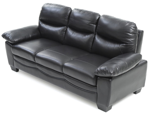 English Elm Marta Black G677-S Sofa – Glove Soft PU, Pocket Coil Support, Removable Backs, Durable 35x78x33" B078108387