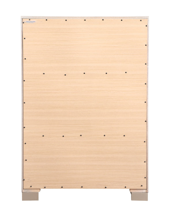 English Elm Alana Glam Chest with Mirror Accents and Croc Texture, Jeweled Chrome Hardware, Deep Drawers Champagne 20 L x 36 W x 50 H B078118422