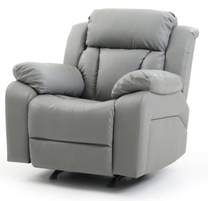 English Elm Stylish Compact Padded Armchair Recliner with Faux Leather, Padded Arms, Easy Assembly, Vibrant Accent Gray 26 L x 39 W x 30 H B078108391