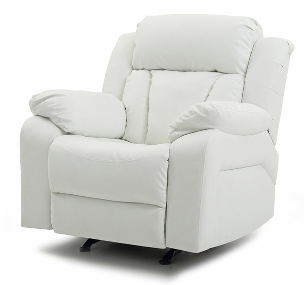 English Elm Elegant PU Recliner Chair with Padded Arms and Compact 41"H x 38"W x 37"D Comfort for Small Spaces White 26 L x 39 W x 30 H B078108394