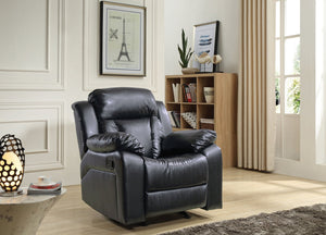 English Elm Elegant PU Recliner Chair with Padded Arms and Compact 41"H x 38"W x 37"D Comfort for Small Spaces Black 26 L x 39 W x 30 H B078108397