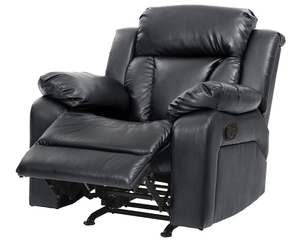 English Elm Elegant PU Recliner Chair with Padded Arms and Compact 41"H x 38"W x 37"D Comfort for Small Spaces Black 26 L x 39 W x 30 H B078108397