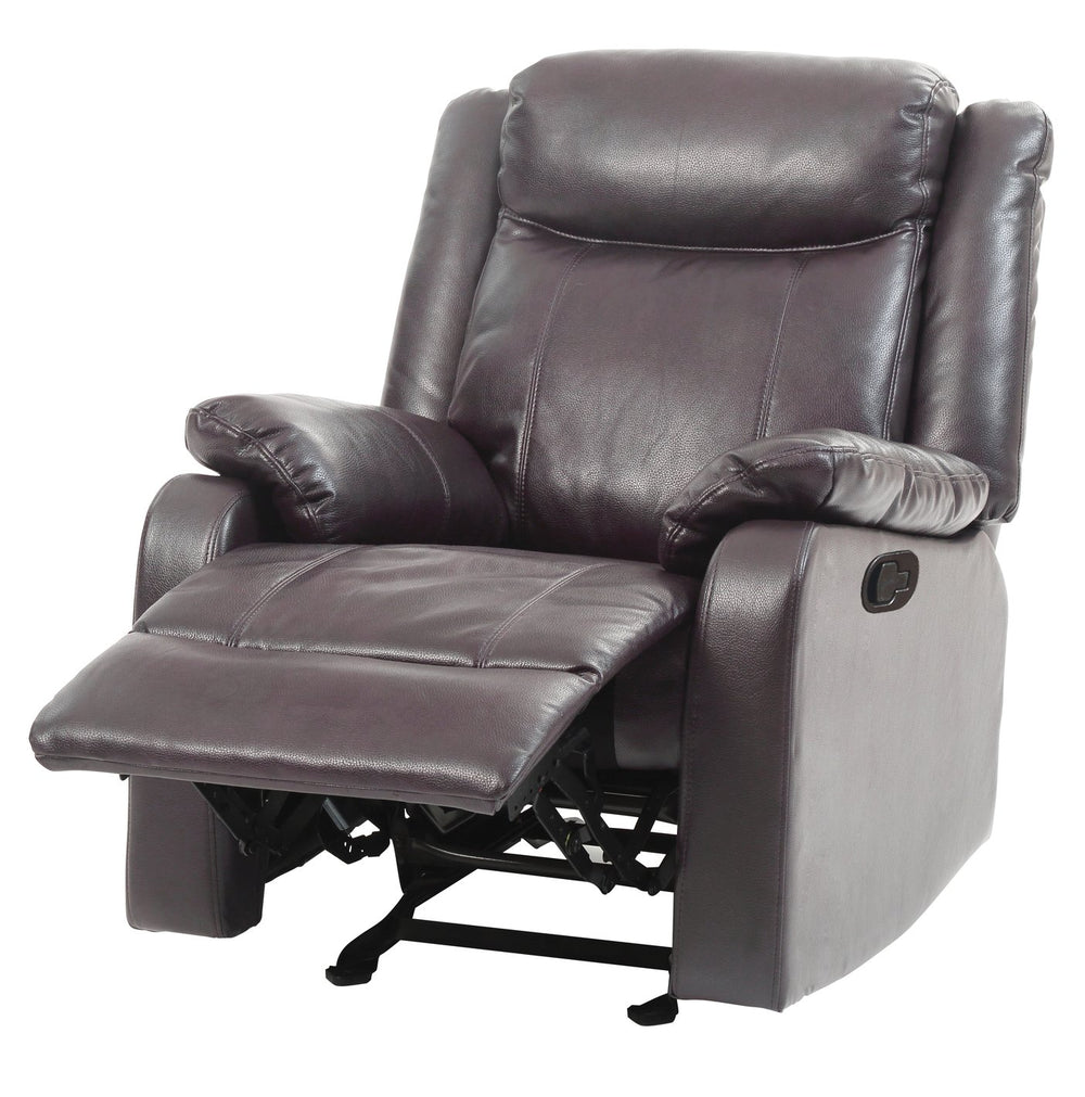 English Elm Contemporary PU Recliner Chair with Padded Arms, Sleek Contemporary Design, Comfortable Support and Easy Assembly Dark Brown 26 L x 33 W x 30 H B078108412