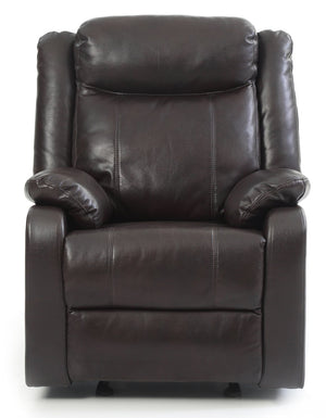 English Elm Contemporary PU Recliner Chair with Padded Arms, Sleek Contemporary Design, Comfortable Support and Easy Assembly Dark Brown 26 L x 33 W x 30 H B078108412