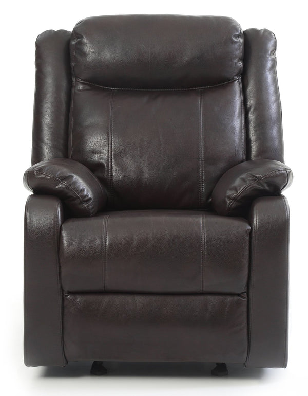 English Elm Contemporary PU Recliner Chair with Padded Arms, Sleek Contemporary Design, Comfortable Support and Easy Assembly Dark Brown 26 L x 33 W x 30 H B078108412
