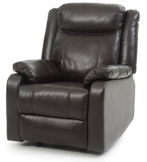 English Elm Contemporary PU Recliner Chair with Padded Arms, Sleek Contemporary Design, Comfortable Support and Easy Assembly Dark Brown 26 L x 33 W x 30 H B078108412
