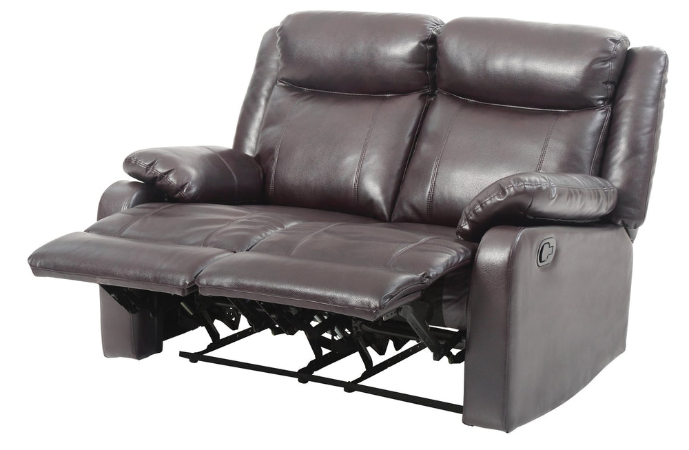 English Elm Ward G760A-RL Double Reclining Love Seat with Faux Leather, Removable Backs, Padded Arms, Cozy Comfort Dark Brown 26 L x 58 W x 30 H B078108413