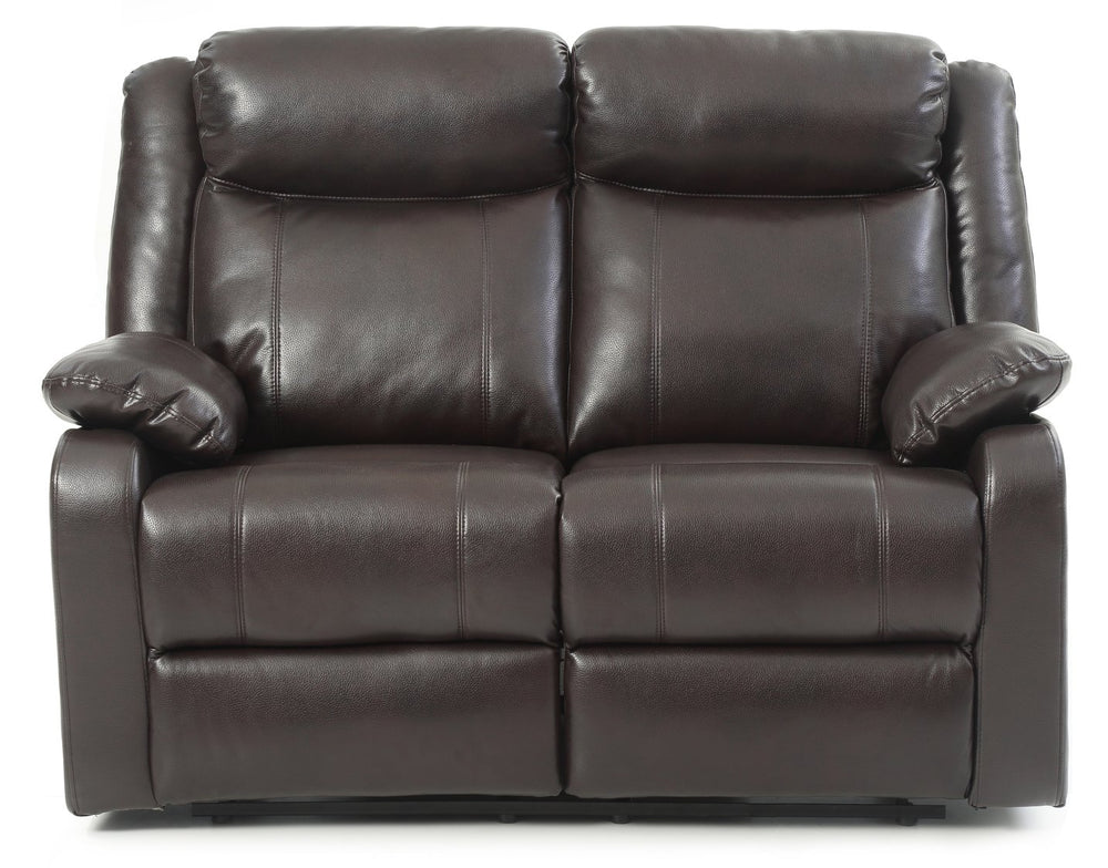 English Elm Ward G760A-RL Double Reclining Love Seat with Faux Leather, Removable Backs, Padded Arms, Cozy Comfort Dark Brown 26 L x 58 W x 30 H B078108413