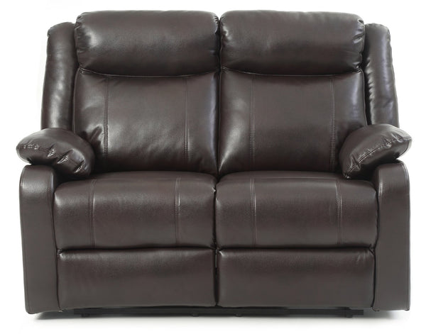 English Elm Ward G760A-RL Double Reclining Love Seat with Faux Leather, Removable Backs, Padded Arms, Cozy Comfort Dark Brown 26 L x 58 W x 30 H B078108413