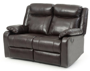 English Elm Ward G760A-RL Double Reclining Love Seat with Faux Leather, Removable Backs, Padded Arms, Cozy Comfort Dark Brown 26 L x 58 W x 30 H B078108413
