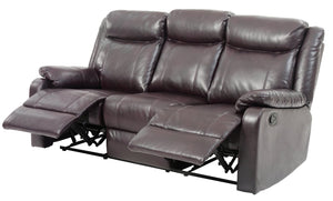 English Elm G760A-RS Double Reclining Sofa Dark Brown PU Sleeper with Removable Arms & Back, Stable Center Support B078108414