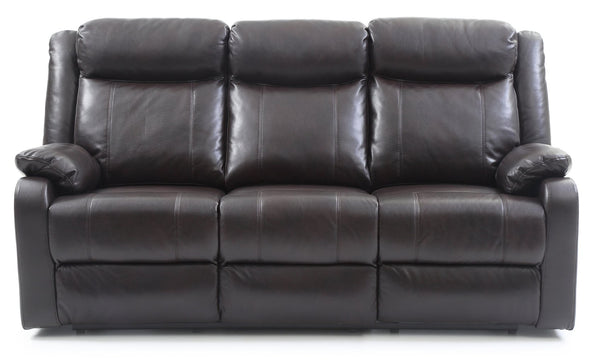 English Elm G760A-RS Double Reclining Sofa Dark Brown PU Sleeper with Removable Arms & Back, Stable Center Support B078108414