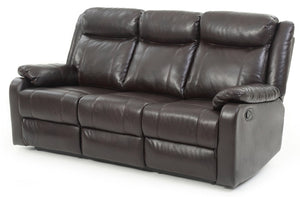 English Elm G760A-RS Double Reclining Sofa Dark Brown PU Sleeper with Removable Arms & Back, Stable Center Support B078108414