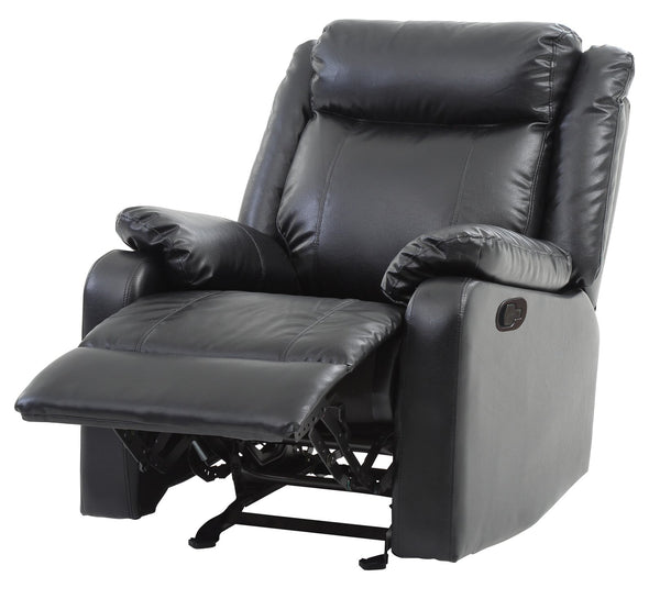 English Elm Contemporary PU Recliner Chair with Padded Arms, Sleek Contemporary Design, Comfortable Support and Easy Assembly Black 26 L x 33 W x 30 H B078108415