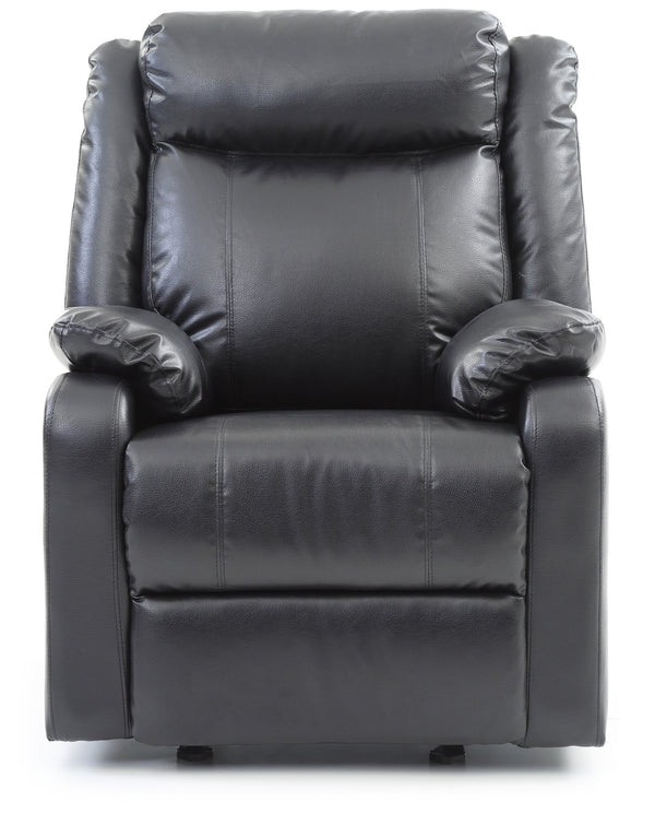 English Elm Contemporary PU Recliner Chair with Padded Arms, Sleek Contemporary Design, Comfortable Support and Easy Assembly Black 26 L x 33 W x 30 H B078108415