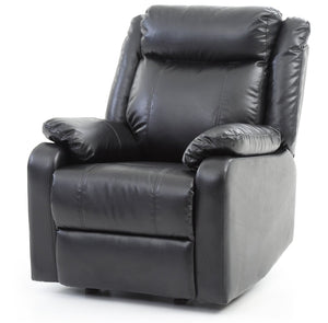 English Elm Contemporary PU Recliner Chair with Padded Arms, Sleek Contemporary Design, Comfortable Support and Easy Assembly Black 26 L x 33 W x 30 H B078108415