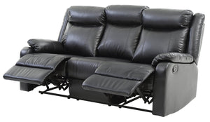 English Elm Glory PU Reclining Loveseat with Channel Tufted Back for Lumbar Support and Compact Spaces Comfort Black 26 L x 76 W x 30 H B078108417