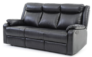 English Elm Glory PU Reclining Loveseat with Channel Tufted Back for Lumbar Support and Compact Spaces Comfort Black 26 L x 76 W x 30 H B078108417