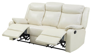 English Elm Ward G760A-RL Double Reclining Love Seat with Faux Leather, Removable Backs, Padded Arms, Cozy Comfort Off White 26 L x 76 W x 30 H B078108420