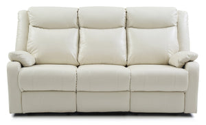 English Elm Ward G760A-RL Double Reclining Love Seat with Faux Leather, Removable Backs, Padded Arms, Cozy Comfort Off White 26 L x 76 W x 30 H B078108420