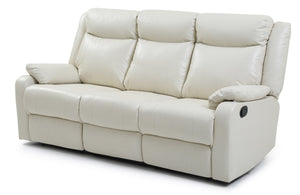 English Elm Ward G760A-RL Double Reclining Love Seat with Faux Leather, Removable Backs, Padded Arms, Cozy Comfort Off White 26 L x 76 W x 30 H B078108420