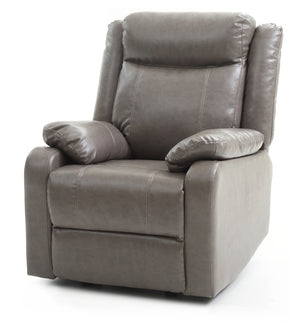 English Elm Sleek Gray Padded Arm Recliner with PU Upholstery, Compact 40"H x 33"W x 37"D, Cozy Support B078108421