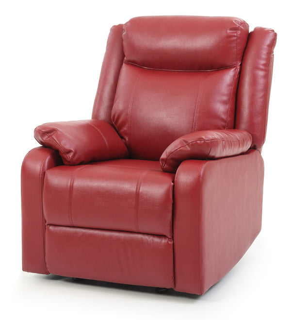 English Elm Stylish Pearl Reclining Love Seat with Padded Arms, Durable PU Upholstery, Sleek Movie-Night Comfort Red 26 L x 33 W x 30 H B078108427
