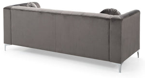 English Elm Elegant Velvet Dark Gray Sofa - 83"W Contemporary Sloped Arms, 24" Seat Depth, Durable Lounge Comfort B078S00460