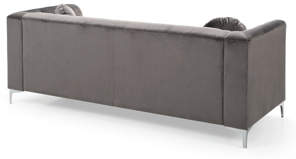 English Elm Elegant Velvet Dark Gray Sofa - 83"W Contemporary Sloped Arms, 24" Seat Depth, Durable Lounge Comfort B078S00460