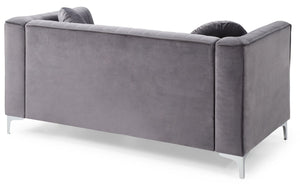 English Elm Contemporary Velvet Loveseat with Sloped Arms, Durable Frame, Plush Seating for Two, Compact Comfort Gray 26 L x 34 W x 26 H B078S00072