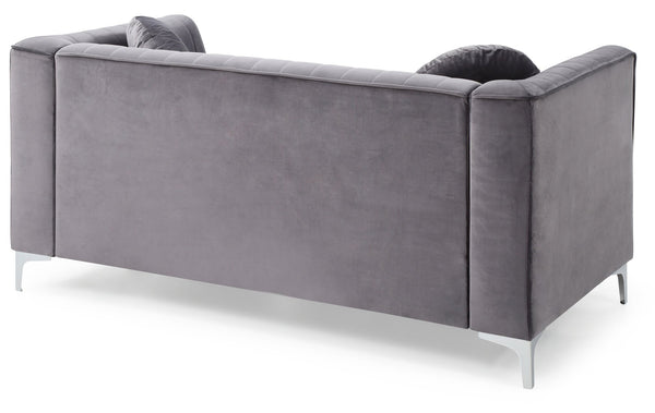 English Elm Contemporary Velvet Loveseat with Sloped Arms, Durable Frame, Plush Seating for Two, Compact Comfort Gray 26 L x 34 W x 26 H B078S00072