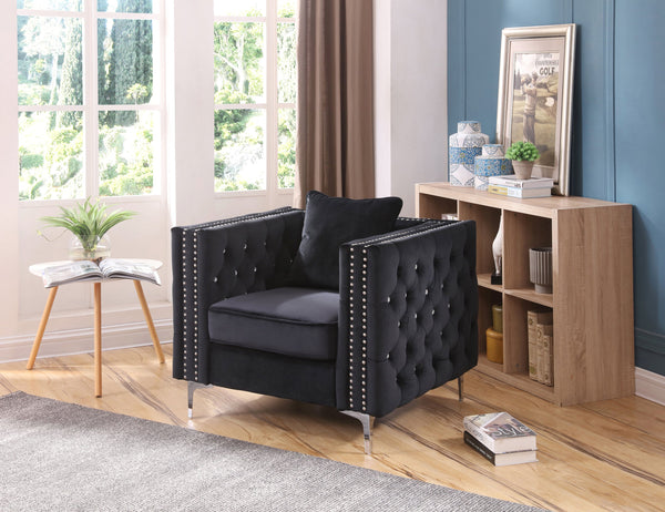 English Elm Sleek Track Arm Accent Chair with Black Finish for Modern Living or Reading Nooks B078108461
