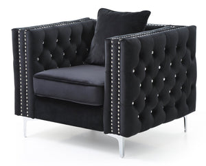 English Elm Sleek Track Arm Accent Chair with Black Finish for Modern Living or Reading Nooks B078108461